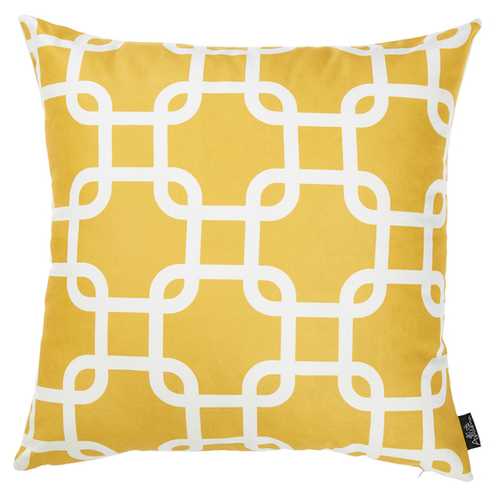 18"x18"Yellow Nautica Latice Decorative Throw Pillow Cover Printed