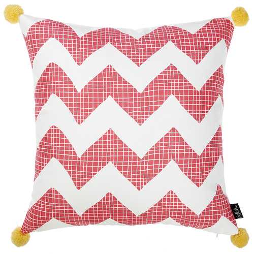 18"x 18" Pink Tropical Chevron Decorative Throw Pillow Cover