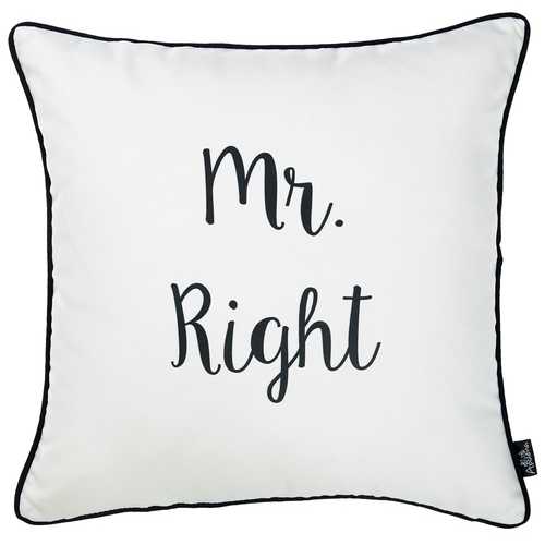 18"x18" Skandi Mr. Right Decorative Throw Pillow Cover Printed