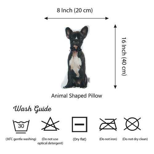 French Bulldog Shape Filled Pillow, Animal Shaped Pillow