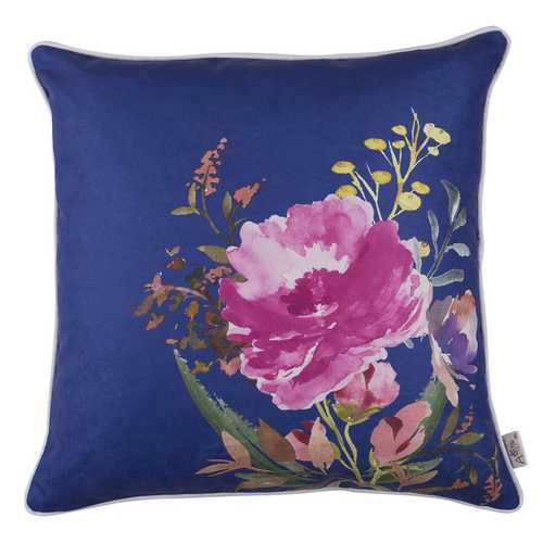 18"x 18" Blue Flower Square Style Decorative Throw Pillow Cover