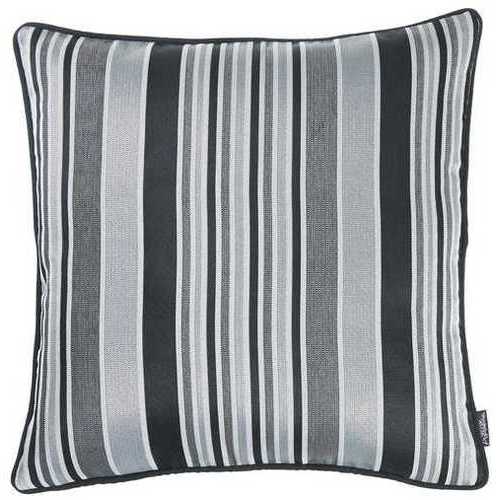 17"x 17" Dark Jacquard Stripe Decorative Throw Pillow Cover