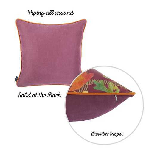 18"x 18" Thanksgiving Leaf Printed Decorative Throw Pillow Cover