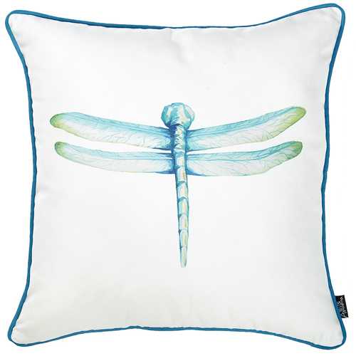 18"x 18" Watercolor Dragonfly Printed Decorative Throw Pillow Cover