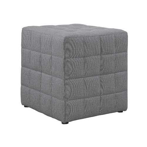 16.75" x 16.75" x 17" Light Grey Linen Look Fabric  Ottoman