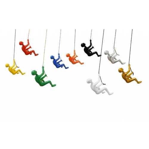 6" x 3" x 3" Resin Multicolor 9 Pack Climbing Man