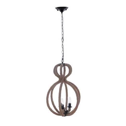 15" x 15" x 47.5" 3 Bulbs,Rope - Pendant Lamp