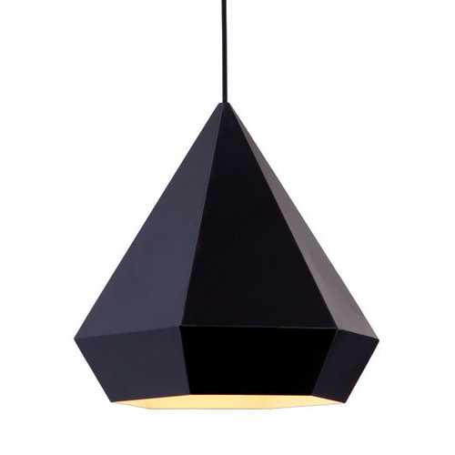 13.8" x 13.8" x 13" Black, Painted Metal, Steel, Ceiling Lamp