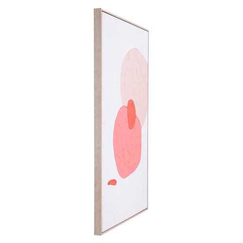 Modern Pink Circles Abstract Canvas on Pinewood Frame