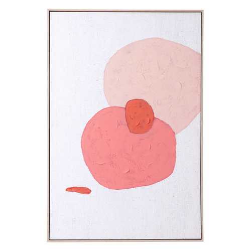 Modern Pink Circles Abstract Canvas on Pinewood Frame