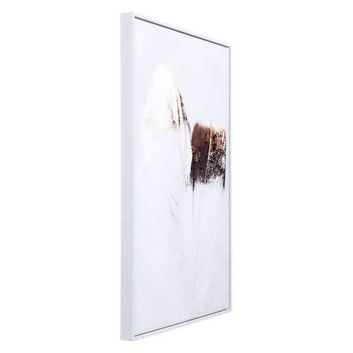 Gold and White Angel's Feathers Canvas in Pinewood Frame