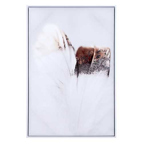 Gold and White Angel's Feathers Canvas in Pinewood Frame