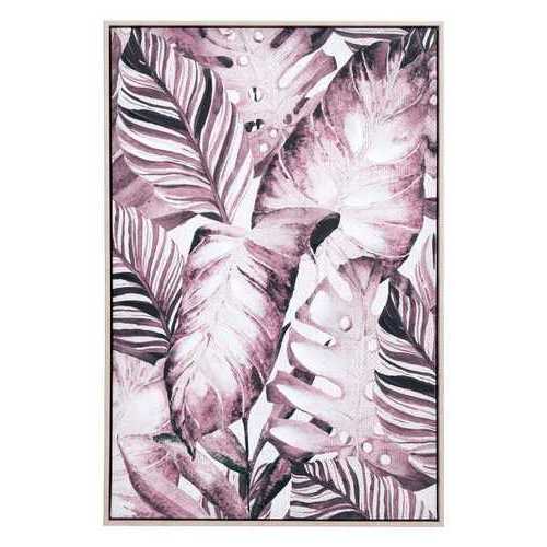 Modern Vintage Tropical Palms Canvas in Pinewood Frame
