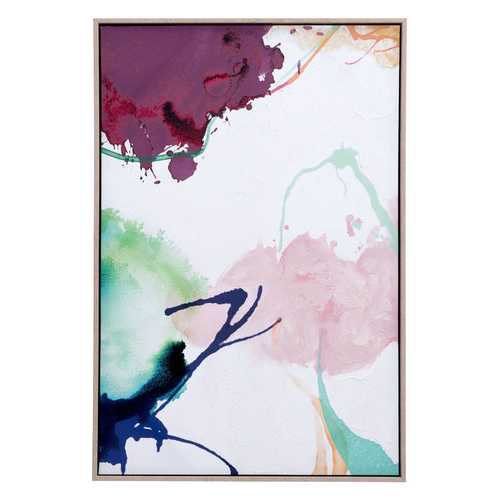 Multi color Abstract Canvas in Pinewood Frame