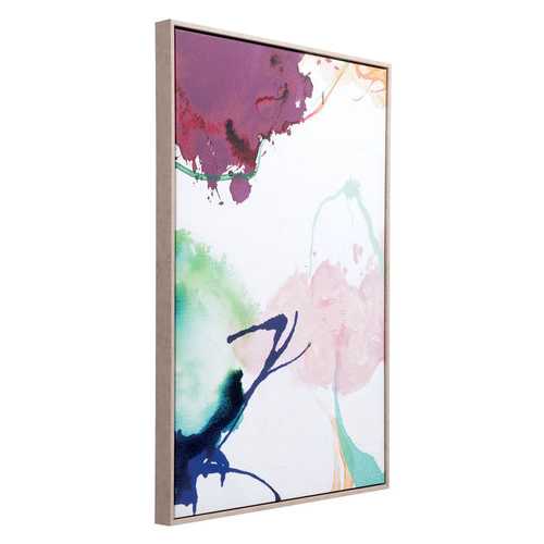 Multi color Abstract Canvas in Pinewood Frame