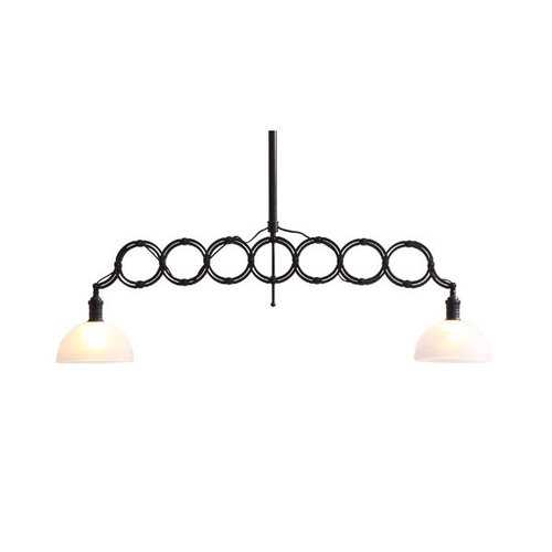 17.3" x 7.9" x 49" Antique Black Gold  Glass  Metal  Ceiling Lamp