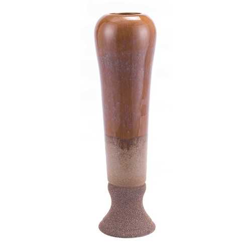 6.3" x 6.3" x 21.7" Brown, Ceramic, Tall Vase