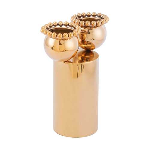 7.3" x 10" x 3.9" Gold, Stainless Steel, Small Vase