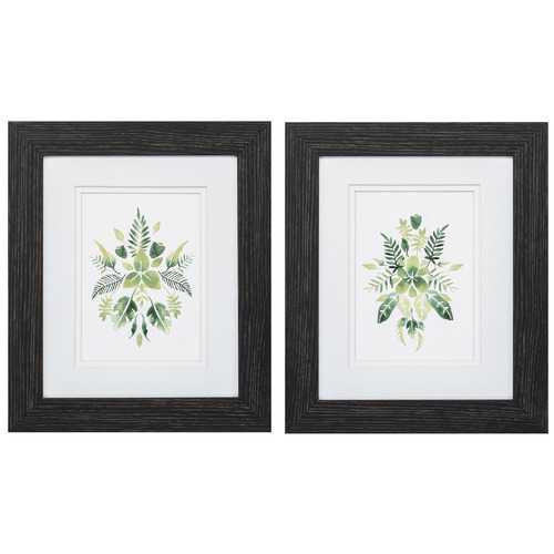 10" X 12" Distressed Black Frame Verdant Vignette (Set of 2)