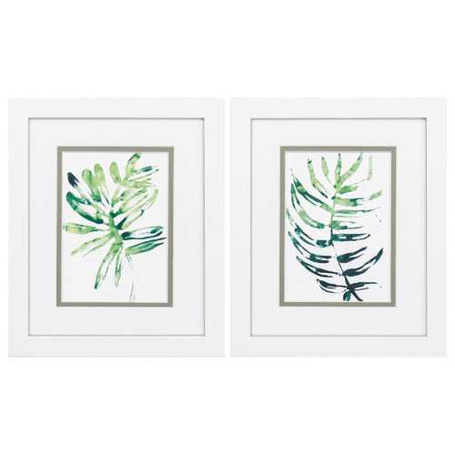 9" X 11" Matte White Frame Emerald Tropics (Set of 2)