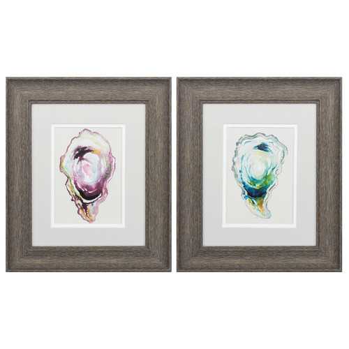 11" X 13" Distressed Wood Toned Frame Oyster (Set of 2)