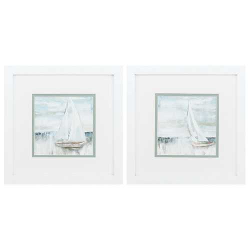 11" X 11" Matte White Frame Soft Sail (Set of 2)