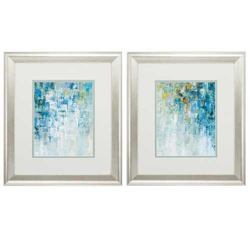 16" X 18" Brushed Silver Frame Blue (Set of 2)