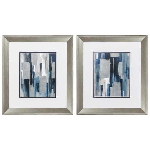 16" X 18" Brushed Silver Frame Mirage (Set of 2)