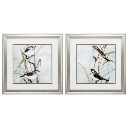 19" X 19" Brushed Silver Frame Neutral Spring (Set of 2)