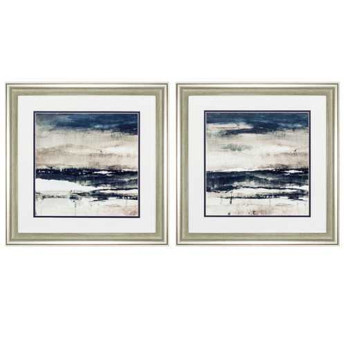 19" X 19" Brushed Silver Frame Stratscape (Set of 2)
