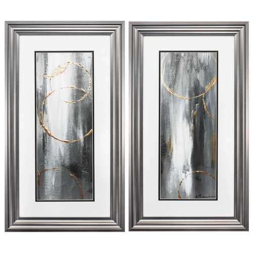 15" X 27" Gunmetal Gray Frame Gray Matter (Set of 2)
