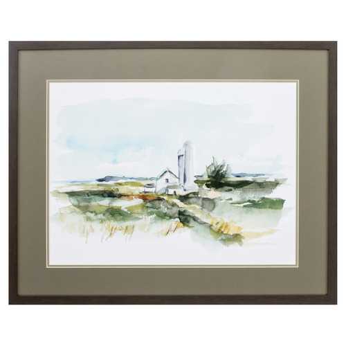 32" X 26" Brown Frame Rural Plein Air I