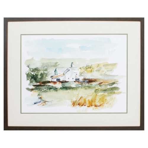 32" X 26" Brown Frame Rural Plein Air Iv