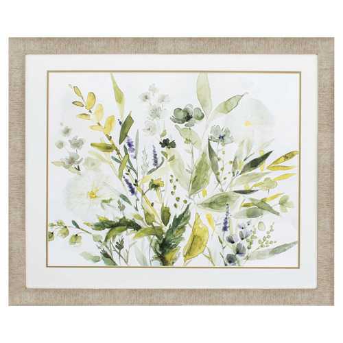 36" X 30" Champagne Gold Color Frame  Olive Greens