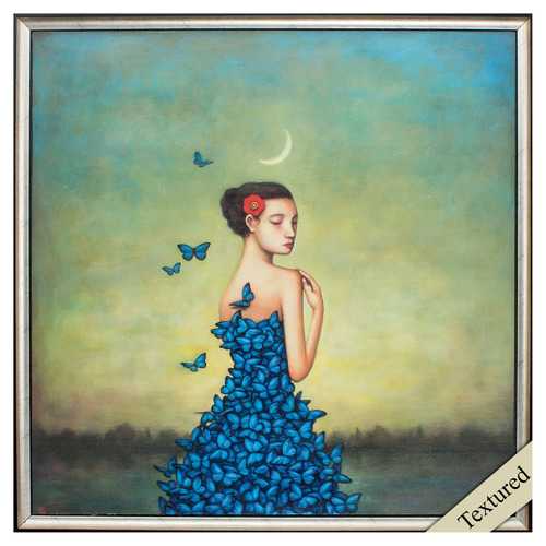 25" X 25" Silver Frame Metamorphosis In Blue