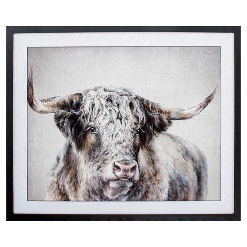 36" X 30" Brown Frame Grand Kyloe Bull