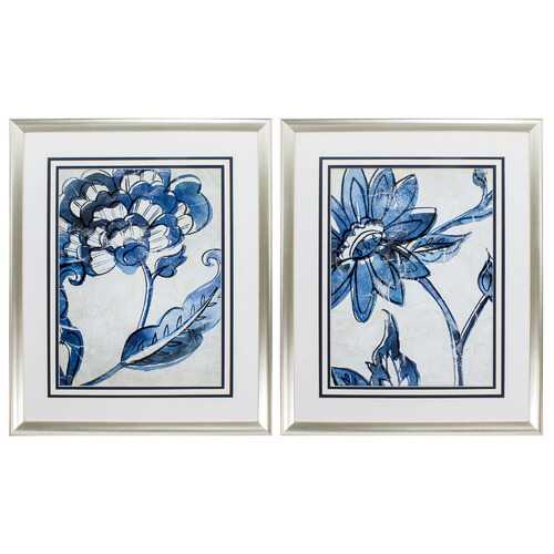 28" X 34" Brushed Silver Frame Vintage Porcelain (Set of 2)