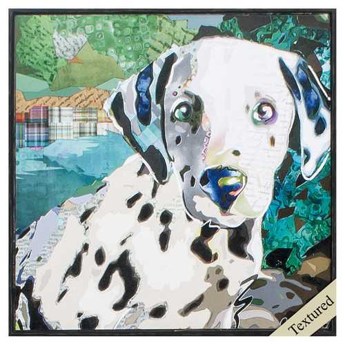 12" X 12" Distressed Black Frame Dalmation