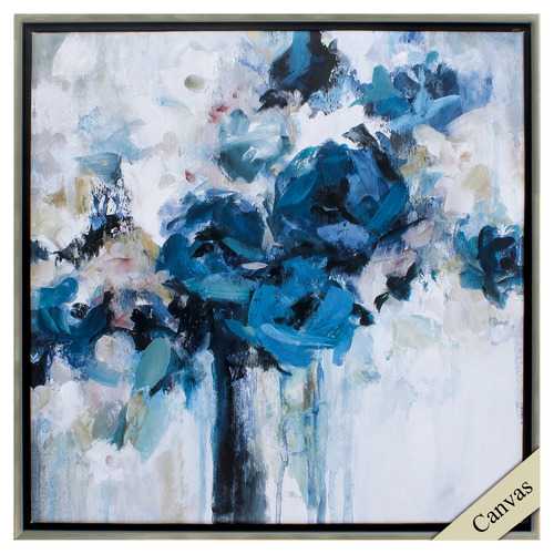 30" X 30" Silver Frame Midnight Splash