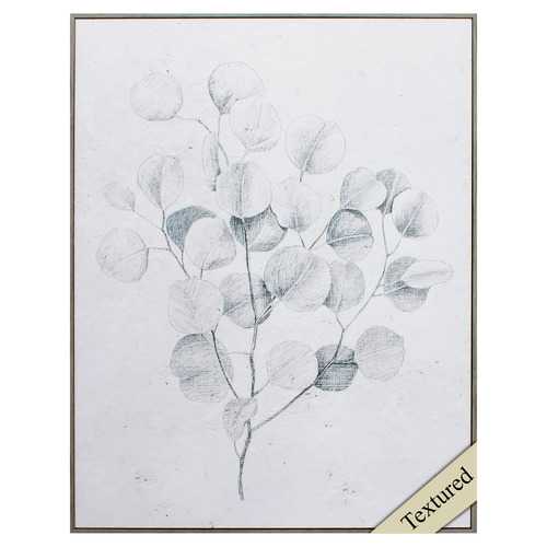 22" X 28" Woodtoned Frame Botanical Sketches Iv