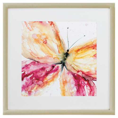 29" X 29" Champagne Gold Color Frame  Butterfly Fling I