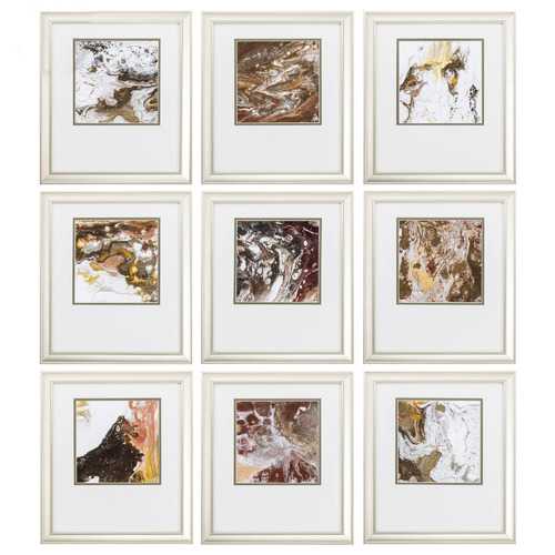 14" X 16" Champagne Gold Color Frame  Marbelized (Set of 9)