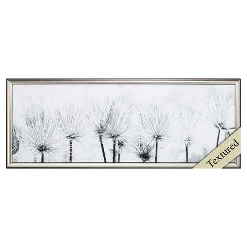 36" X 14" Silver Frame Pasque Flower