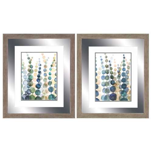 24" X 28" Woodtoned Frame Pompom Botanical (Set of 2)
