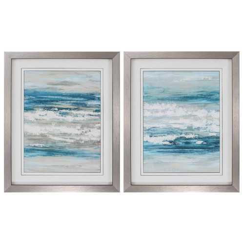 26" X 32" Silver Frame At The Shore (Set of 2)