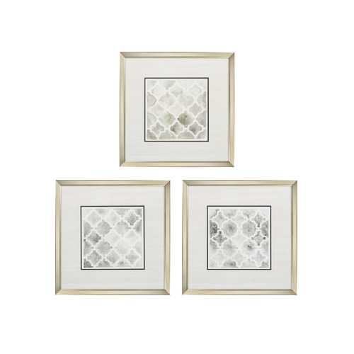 22" X 22" Champagne Gold Color Frame  Neutral Impressions (Set of 3)