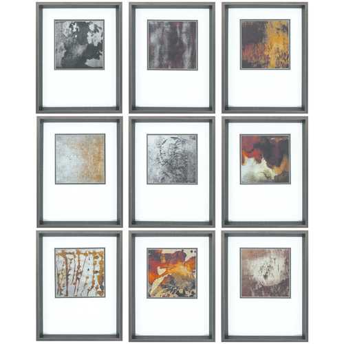 14" X 18" Brushed Silver Frame Burnished (Set of 9)
