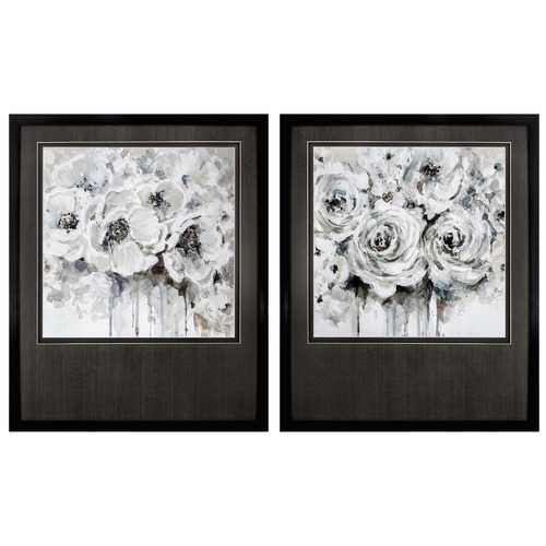 26" X 32" Dark Wood Toned Frame Quiet Simple (Set of 2)