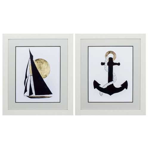 24" X 28" White Frame Sail Anchor (Set of 2)