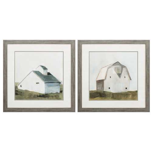 27" X 27" Woodtoned Frame Serene Barn (Set of 2)